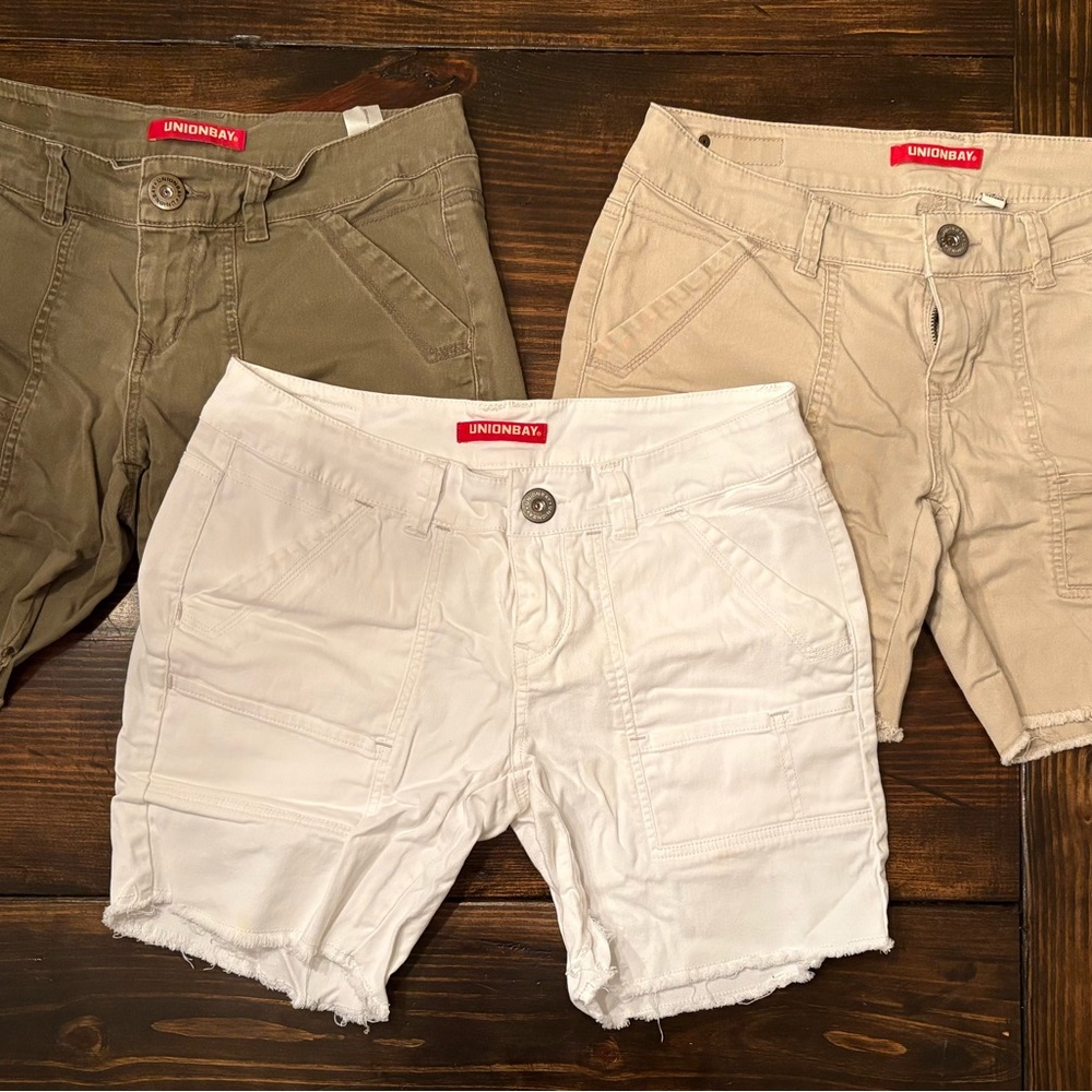 Unionbay Women's Casual Shorts - White, Tan, Olive